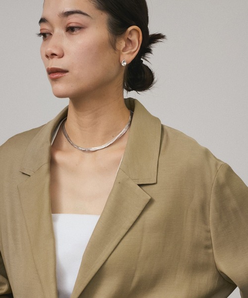 SALON adam et rope'（サロン アダム エ ロペ）の「【セットアップ対応】コンフォートジャケット（テーラードジャケット・レディース・ベージュ/チャコールグレー・M/S）」の9枚目の写真