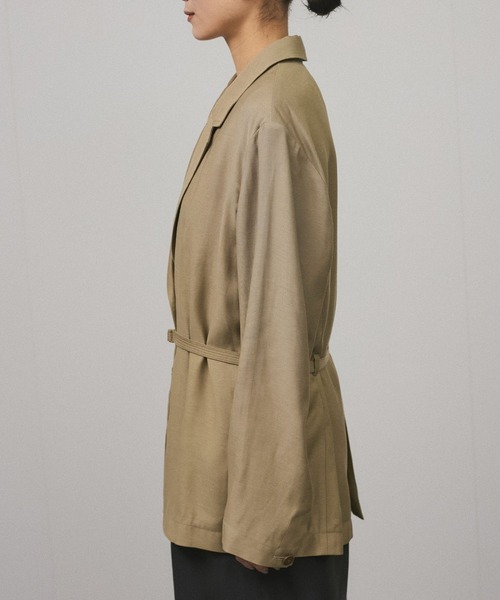 SALON adam et rope'（サロン アダム エ ロペ）の「【セットアップ対応】コンフォートジャケット（テーラードジャケット・レディース・ベージュ/チャコールグレー・M/S）」の12枚目の写真
