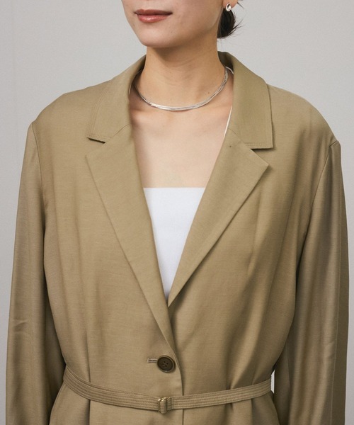 SALON adam et rope'（サロン アダム エ ロペ）の「【セットアップ対応】コンフォートジャケット（テーラードジャケット・レディース・ベージュ/チャコールグレー・M/S）」の14枚目の写真