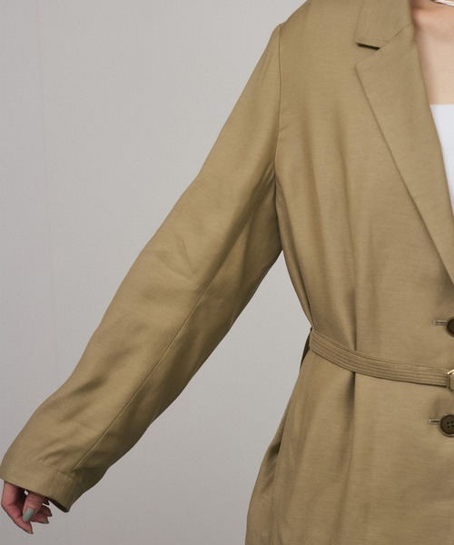 SALON adam et rope'（サロン アダム エ ロペ）の「【セットアップ対応】コンフォートジャケット（テーラードジャケット・レディース・ベージュ/チャコールグレー・M/S）」の15枚目の写真