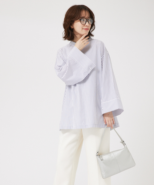 abahouse mavie(アバハウスマヴィ)の「ワイドスリーブ2WAYシャツ/春服(シャツ/ブラウス・レディース・ブルー系その他/ホワイト系その他・フリー)」の14枚目の写真