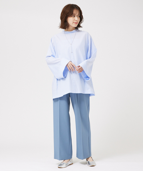 abahouse mavie(アバハウスマヴィ)の「ワイドスリーブ2WAYシャツ/春服(シャツ/ブラウス・レディース・ブルー系その他/ホワイト系その他・フリー)」の8枚目の写真