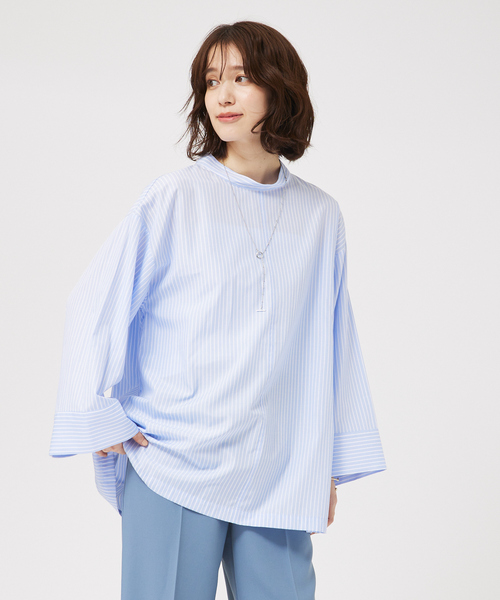 abahouse mavie(アバハウスマヴィ)の「ワイドスリーブ2WAYシャツ/春服(シャツ/ブラウス・レディース・ブルー系その他/ホワイト系その他・フリー)」の12枚目の写真