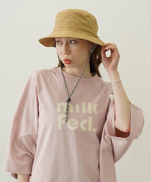 MILKFED.（ミルクフェド）の「ARCH COOPER LOGO BUCKET HAT（ハット・レディース・ベージュ/オリーブ/ブラック・ONE SIZE）」の4枚目の写真