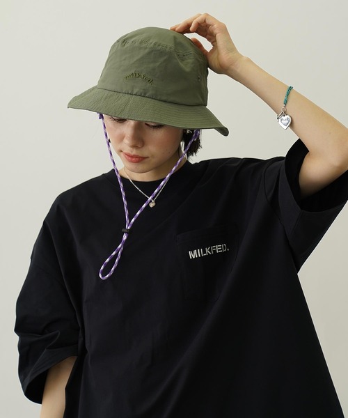 MILKFED.（ミルクフェド）の「ARCH COOPER LOGO BUCKET HAT（ハット・レディース・ベージュ/オリーブ/ブラック・ONE SIZE）」の10枚目の写真
