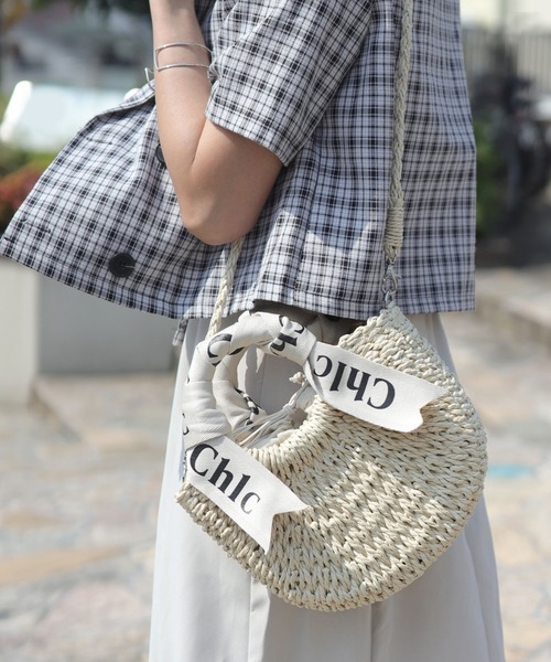 florist（フローリスト）の「【3タイプ展開】リボンハンドルカゴバッグ/ハンドバッグ（S・M・L）（かごバッグ・レディース・ベージュ系1/ベージュ系3/アイボリー系2/アイボリー系3/アイボリー系1/ベージュ系2・L/S/M）」の16枚目の写真