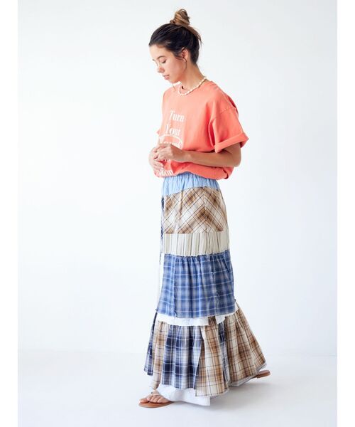 Ungrid（アングリッド）の「ヴィンテージウォッシュロゴビッグTee（Tシャツ/カットソー・レディース・オレンジ/パープル/ブラウン/アイボリー・FREE）」の18枚目の写真