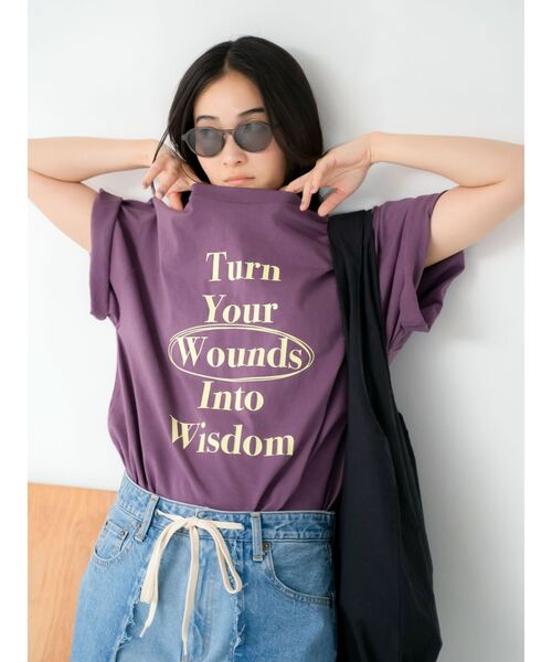 Ungrid（アングリッド）の「ヴィンテージウォッシュロゴビッグTee（Tシャツ/カットソー・レディース・オレンジ/パープル/ブラウン/アイボリー・FREE）」の19枚目の写真