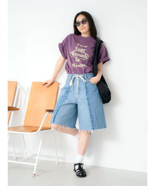 Ungrid（アングリッド）の「ヴィンテージウォッシュロゴビッグTee（Tシャツ/カットソー・レディース・オレンジ/パープル/ブラウン/アイボリー・FREE）」の22枚目の写真