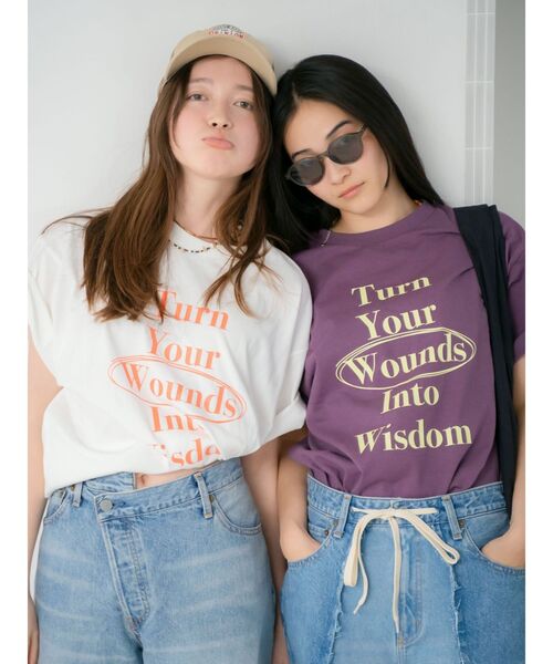 日本未入荷 CHUU★ヴィンテージウォッシュロゴTシャツ セール】ヴィンテージウォッシュロゴビッグTee（Tシャツ