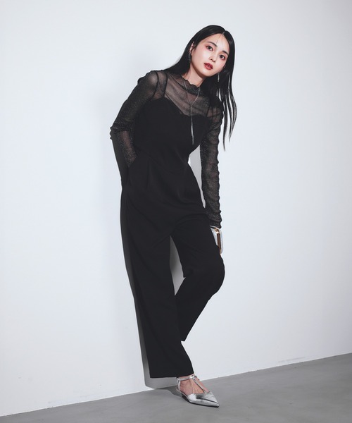 darial（ダリアル）の「【darial】2way lame set up 2点セット 2way ラメ セットアップ お呼ばれ 結婚式 二次会 成人式 同窓会 セレモニードレス パーティドレス オケージョンドレス（パンツドレス・レディース・グレー/ブラック/ブラウン・S/M）」の6枚目の写真