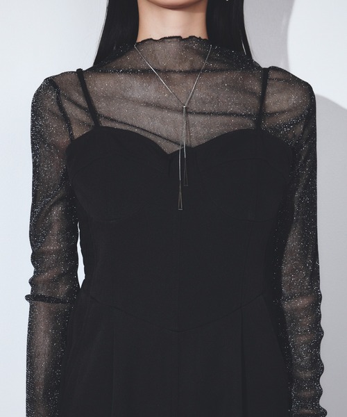 darial（ダリアル）の「【darial】2way lame set up 2点セット 2way ラメ セットアップ お呼ばれ 結婚式 二次会 成人式 同窓会 セレモニードレス パーティドレス オケージョンドレス（パンツドレス・レディース・グレー/ブラック/ブラウン・S/M）」の7枚目の写真