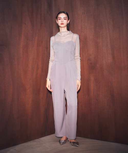 darial（ダリアル）の「【darial】2way lame set up 2点セット 2way ラメ セットアップ お呼ばれ 結婚式 二次会 成人式 同窓会 セレモニードレス パーティドレス オケージョンドレス（パンツドレス・レディース・グレー/ブラック/ブラウン・S/M）」の11枚目の写真