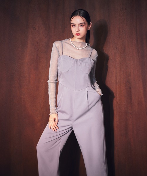 darial（ダリアル）の「【darial】2way lame set up 2点セット 2way ラメ セットアップ お呼ばれ 結婚式 二次会 成人式 同窓会 セレモニードレス パーティドレス オケージョンドレス（パンツドレス・レディース・グレー/ブラック/ブラウン・S/M）」の14枚目の写真