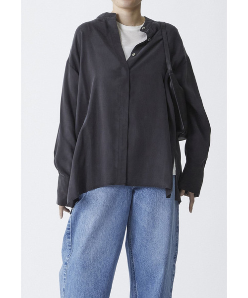 1er Arrondissement（プルミエアロンディスモン）の「【新色追加】キュプラフィブリルシャツ（シャツ/ブラウス・レディース・ベージュ/ベージュ系その他/ブラウン系その他4・36/38）」の2枚目の写真