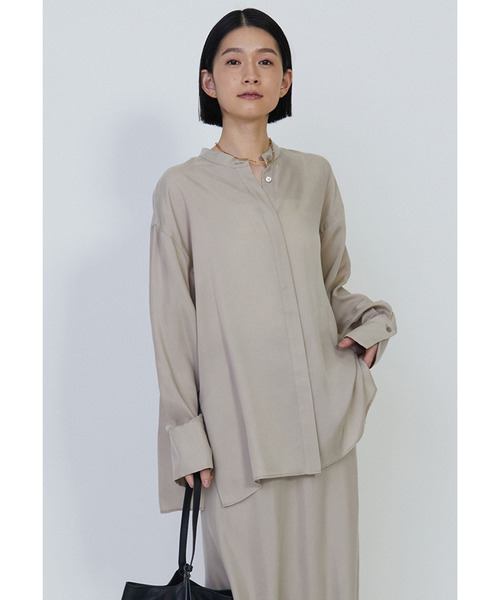 1er Arrondissement（プルミエアロンディスモン）の「【新色追加】キュプラフィブリルシャツ（シャツ/ブラウス・レディース・ベージュ/ベージュ系その他/ブラウン系その他4・36/38）」の5枚目の写真