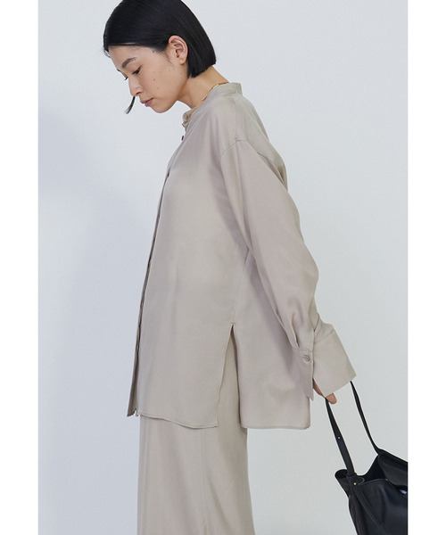 1er Arrondissement（プルミエアロンディスモン）の「【新色追加】キュプラフィブリルシャツ（シャツ/ブラウス・レディース・ベージュ/ベージュ系その他/ブラウン系その他4・36/38）」の6枚目の写真