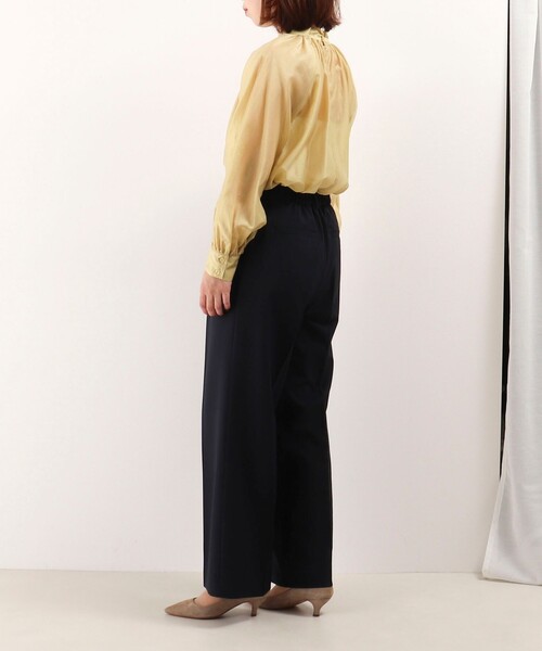 NOLLEY'S LIGHT(ノーリーズライト)の「《セットアップ対応》リサイクルリネンライク ワンタックセミワイドパンツ(その他パンツ・レディース・ネイビー/ベージュ・36/38)」の21枚目の写真