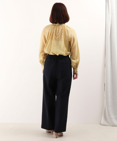 NOLLEY'S LIGHT(ノーリーズライト)の「《セットアップ対応》リサイクルリネンライク ワンタックセミワイドパンツ(その他パンツ・レディース・ネイビー/ベージュ・36/38)」の20枚目の写真