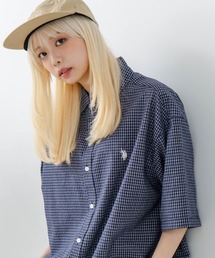 【U.S. POLO ASSN./ユーエスポロアッスン】ワンポイント刺繍ロゴ オーバーサイズ S/S レギュラーカラーブロード