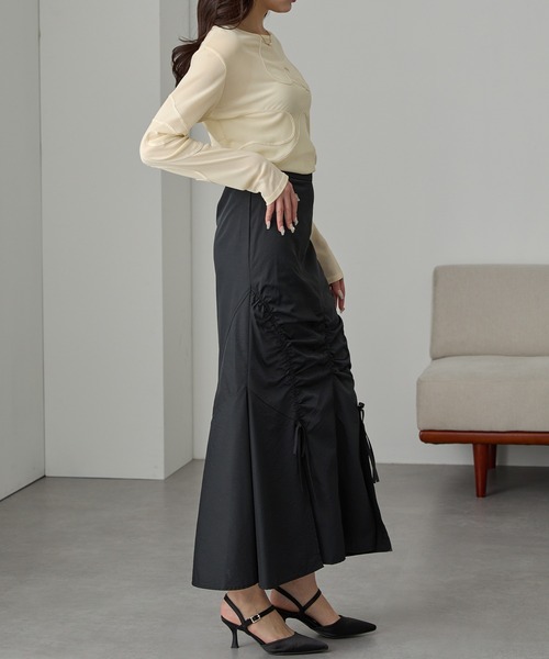 Cieluna（シエルナ）の「【Cieluna】コード刺繍シアーロングスリーブカットソー（Tシャツ/カットソー・レディース・グレー/ブルー/アイボリー/ブラック・FREE）」の11枚目の写真