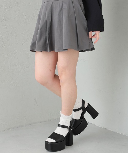 DEMETER(デメテル)の「【新色追加】厚底 太ヒール アンクルストラップサンダル(サンダル・レディース・ブラック/アイボリー/ブラウン/パイソン・LL/L/M/S)」の9枚目の写真