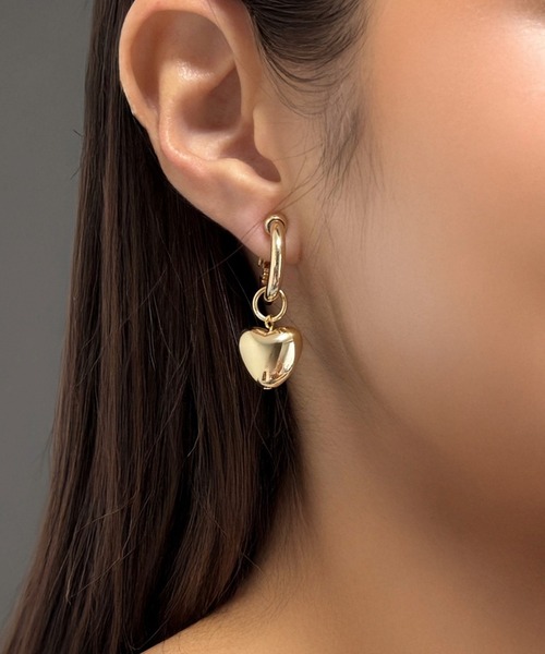tone（トーン）の「【As】【金属アレルギー対応】NO.178  チャンキーフープ×銅玉　イヤリング（ニッケルフリー）(MA)（イヤリング・レディース・ゴールド/シルバー/ゴールド系2/シルバー系2・FREE）」の4枚目の写真