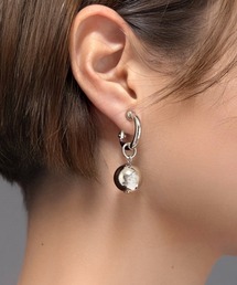 【As】【金属アレルギー対応】NO.178 チャンキーフープ×銅玉 イヤリング(ニッケルフリー)(MA)