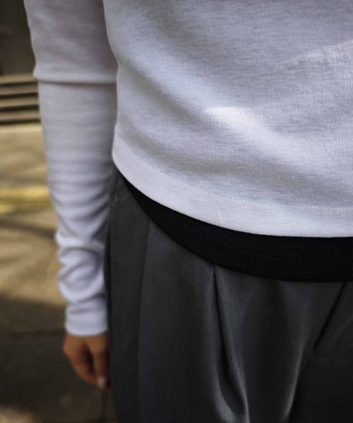 esutoreja(エストレジャ)の「レイヤードロングスリーブトップス(Tシャツ/カットソー・レディース・ピンク/ベージュ/アイボリー/ブラック・FREE)」の19枚目の写真