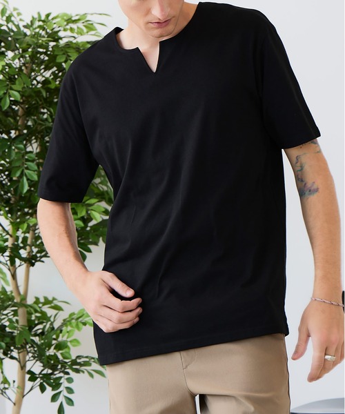 UNIIT(ユニット)の「【汗染みの目立ちにくいTシャツ ZEROSTAIN/ゼロステイン】キーネックTシャツ 防汚 UVカット 綿タッチ・厚手(Tシャツ/カットソー・メンズ・オフホワイト/ホワイト/ネイビー/ブラック・X-LARGE/LARGE/MEDIUM)」の16枚目の写真