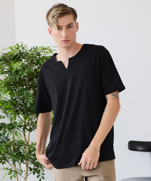 UNIIT(ユニット)の「【汗染みの目立ちにくいTシャツ ZEROSTAIN/ゼロステイン】キーネックTシャツ 防汚 UVカット 綿タッチ・厚手(Tシャツ/カットソー・メンズ・オフホワイト/ホワイト/ネイビー/ブラック・X-LARGE/LARGE/MEDIUM)」の17枚目の写真