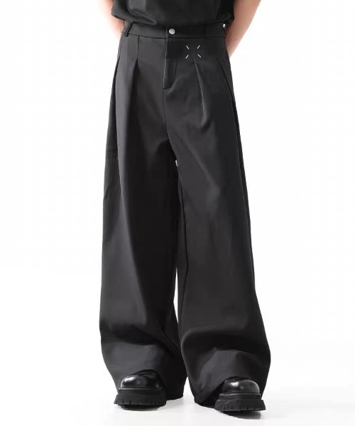 AutumnWind*日本未入荷 シンプル ワイドレッグ/ドレープパンツ ドレープ スーパーワイドタックフレアパンツ（スラックス