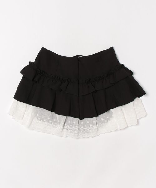 HOOK(フック)の「【HOOK】for girls レース切替フリルティアードミニスカート(スカート・レディース・グレー/ホワイト/ブラック/ホワイト系その他/ブラック系その他/グレー系その他・SMALL/MEDIUM/LARGE)」の7枚目の写真