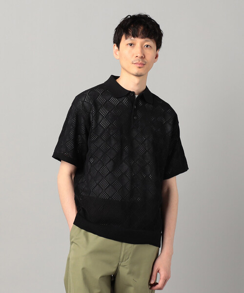 COMME CA MEN(コムサメン)の「メッシュ編み ニットポロ(ニット/セーター・メンズ・ブラック・M/L)」の4枚目の写真