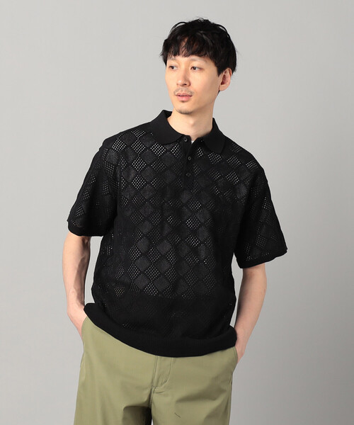 COMME CA MEN(コムサメン)の「メッシュ編み ニットポロ(ニット/セーター・メンズ・ブラック・M/L)」の5枚目の写真