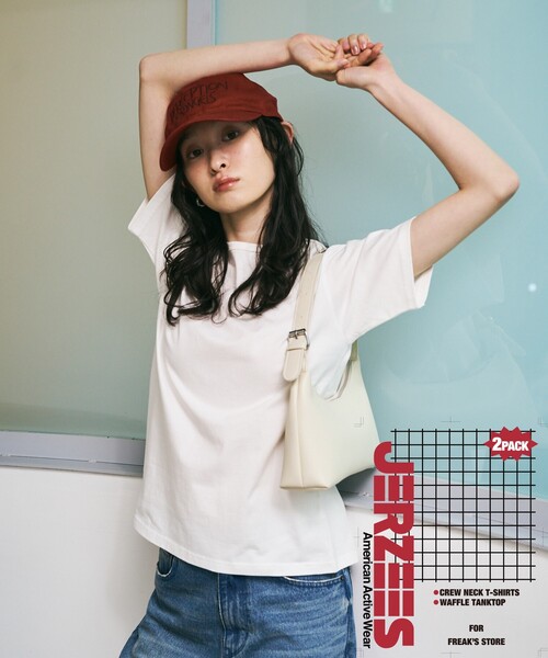 FREAK'S STORE(フリークスストア)の「JERZEES × FREAK'S STORE/ジャージーズ 限定展開 別注 2pack TEE・Tank top(2シャツ・タンクトップ)(Tシャツ/カットソー・レディース・ブラック/ホワイト/チャコールグレー/グレー・LARGE/MEDIUM/SMALL)」の6枚目の写真