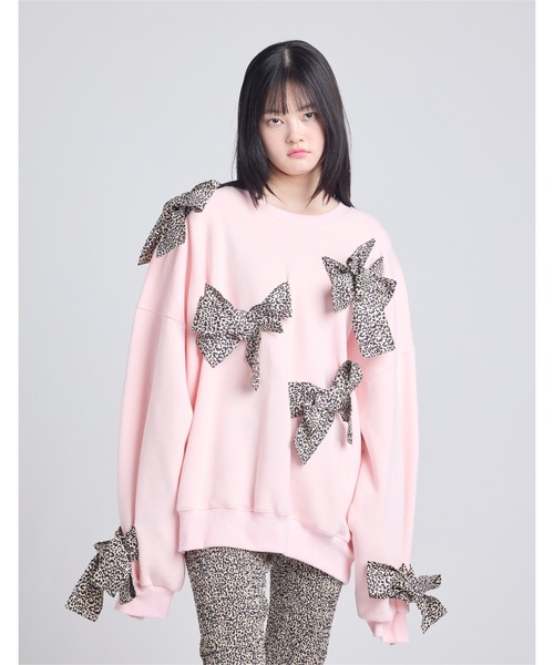 Little sunny bite（リトルサニーバイト）の「leopard sweat top（スウェット・レディース・ピンク/ブラック/ヘザーグレー・SMALL/MEDIUM）」の3枚目の写真