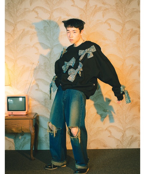 Little sunny bite（リトルサニーバイト）の「leopard sweat top（スウェット・レディース・ピンク/ブラック/ヘザーグレー・SMALL/MEDIUM）」の5枚目の写真