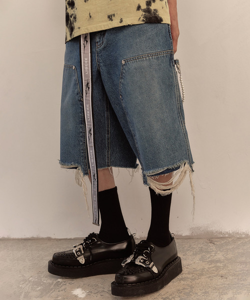 LIBERE(リベーレ)の「LIBERE リベーレ / WORK HALF PANTS ワイドシルエットペインターハーフパンツ / 251312-251313(デニムパンツ・メンズ・ブラック/ブルー・MEDIUM/SMALL/LARGE)」の16枚目の写真