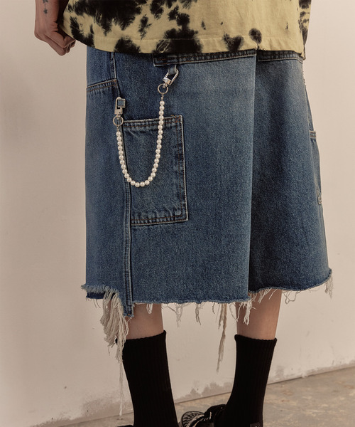 LIBERE（リベーレ）の「LIBERE リベーレ / WORK HALF PANTS ワイドシルエットペインターハーフパンツ / 251312-251313（デニムパンツ・メンズ・ブラック/ブルー・MEDIUM/SMALL/LARGE）」の15枚目の写真