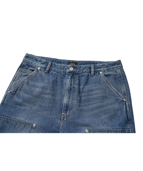 LIBERE（リベーレ）の「LIBERE リベーレ / WORK HALF PANTS ワイドシルエットペインターハーフパンツ / 251312-251313（デニムパンツ・メンズ・ブラック/ブルー・MEDIUM/SMALL/LARGE）」の14枚目の写真