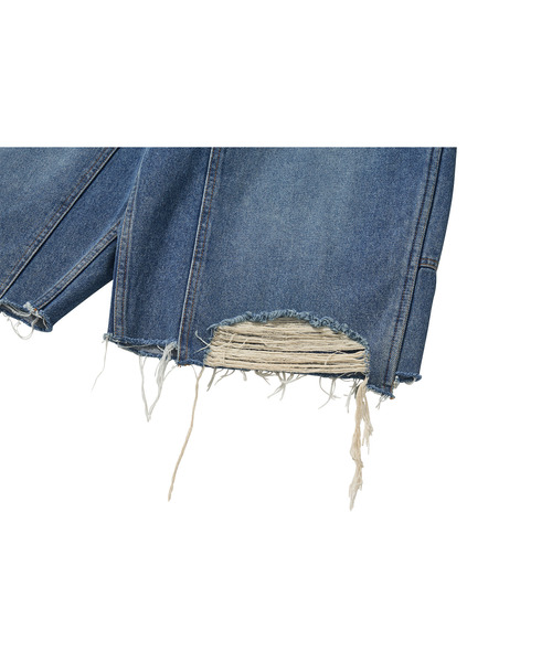 LIBERE（リベーレ）の「LIBERE リベーレ / WORK HALF PANTS ワイドシルエットペインターハーフパンツ / 251312-251313（デニムパンツ・メンズ・ブラック/ブルー・MEDIUM/SMALL/LARGE）」の11枚目の写真