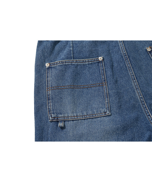 LIBERE（リベーレ）の「LIBERE リベーレ / WORK HALF PANTS ワイドシルエットペインターハーフパンツ / 251312-251313（デニムパンツ・メンズ・ブラック/ブルー・MEDIUM/SMALL/LARGE）」の9枚目の写真