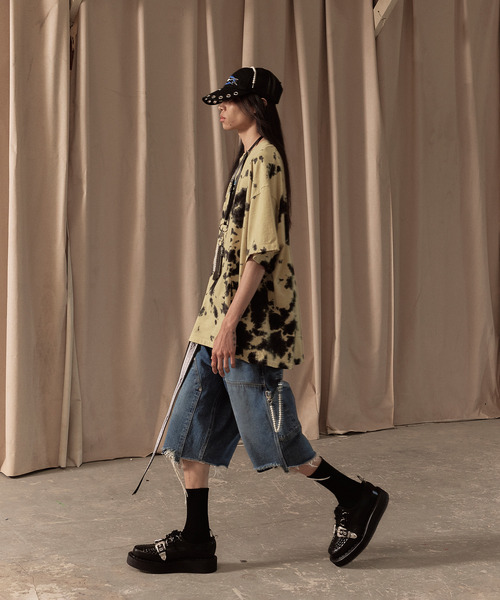LIBERE(リベーレ)の「LIBERE リベーレ / WORK HALF PANTS ワイドシルエットペインターハーフパンツ / 251312-251313(デニムパンツ・メンズ・ブラック/ブルー・MEDIUM/SMALL/LARGE)」の6枚目の写真