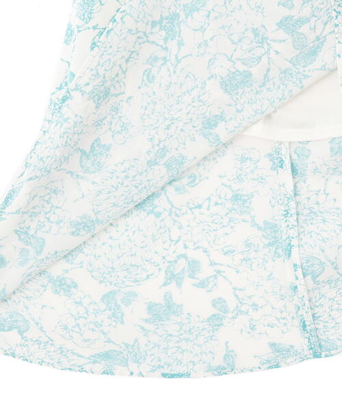 セール】◇フラワープリントタックスリーブワンピース