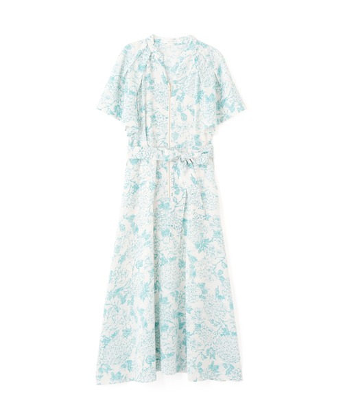 PINKY&DIANNE フラワープリントタックスリーブワンピース セール】◇フラワープリントタックスリーブワンピース