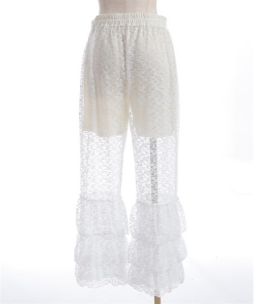 axes femme（アクシーズファム）の「ペチパン付レースレギンス（その他パンツ・レディース・ブラック/ホワイト・FREE）」の4枚目の写真