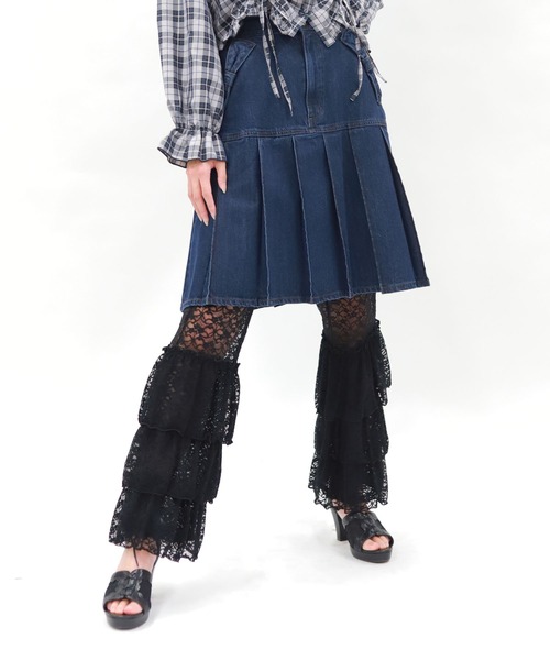 axes femme（アクシーズファム）の「ペチパン付レースレギンス（その他パンツ・レディース・ブラック/ホワイト・FREE）」の22枚目の写真