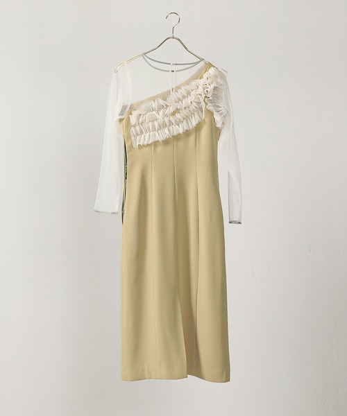 Kana チュールフリル カーブライン ドレス チュールフリル カーブライン ドレス 結婚式 お呼ばれ オケージョン