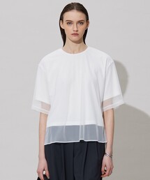 チュールレイヤード カットソー
